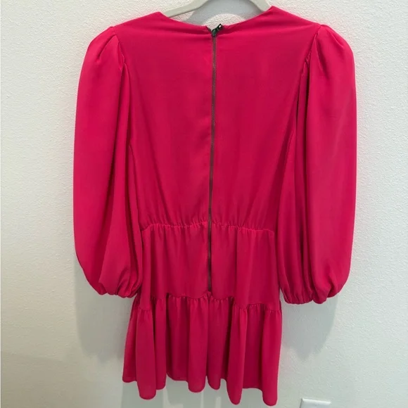 Alice + Olivia Shayla Pleated Balloon Sleeve Tiered Mini Dress - Picture 5 of 6